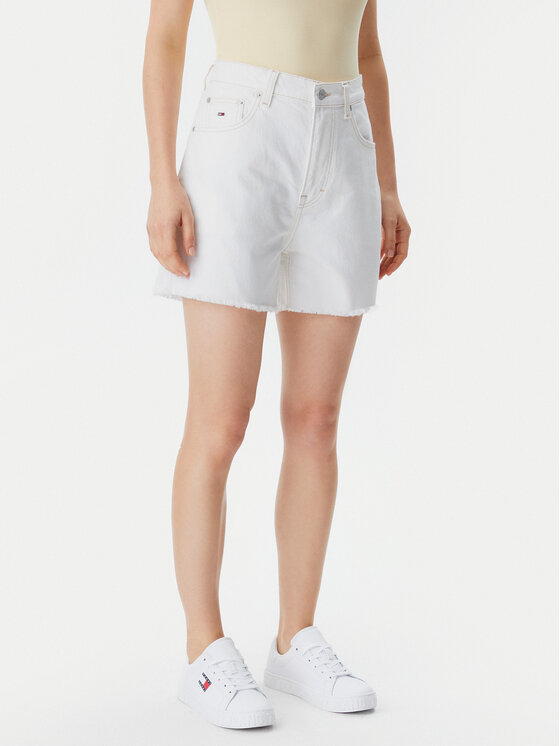Tommy Jeans Pantaloncini di jeans DW0DW20093 Écru Mom Fit, taglia : 32