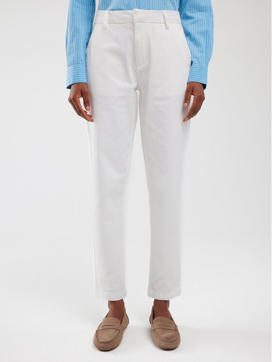 BIG STAR BIG STAR Chinosy Danasi 101 Biały Slim Fit