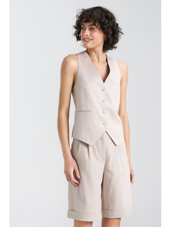 NIFE NIFE Obleková vesta KA05 Béžová Classic Fit