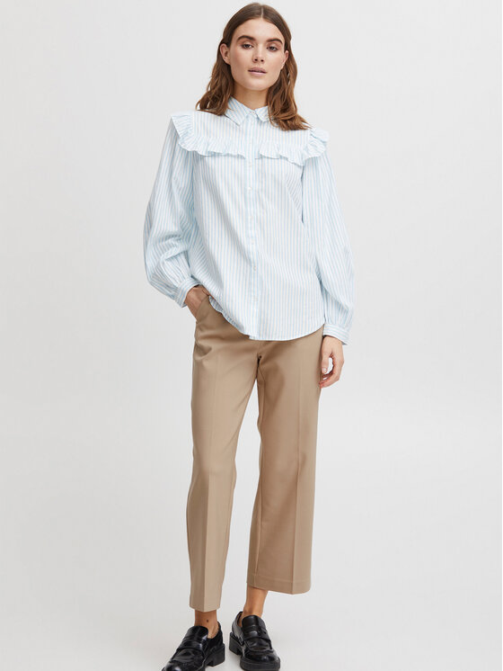 Fransa Fransa Riidest püksid 20611919 Beež Regular Fit