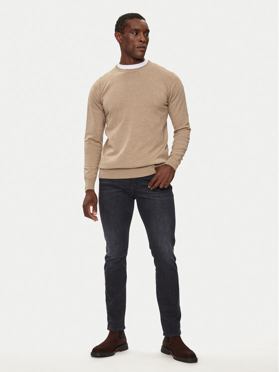 INDICODE INDICODE Пуловер Wildman 35-697 Бежов Regular Fit