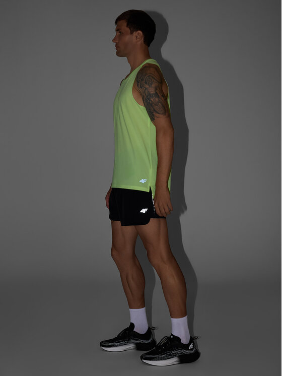 4F 4F Szorty sportowe RUNNING Czarny Regular Fit