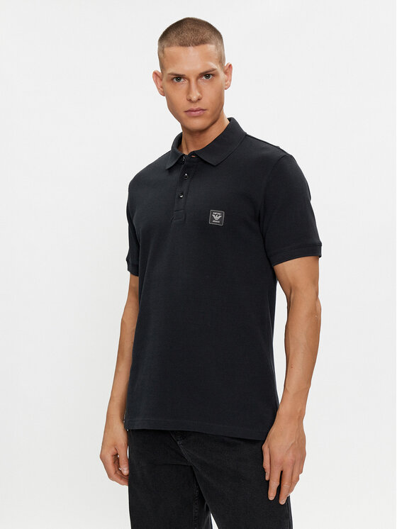 Emporio Armani Underwear Tricou polo 211804 4R460 00020 Negru Regular Fit