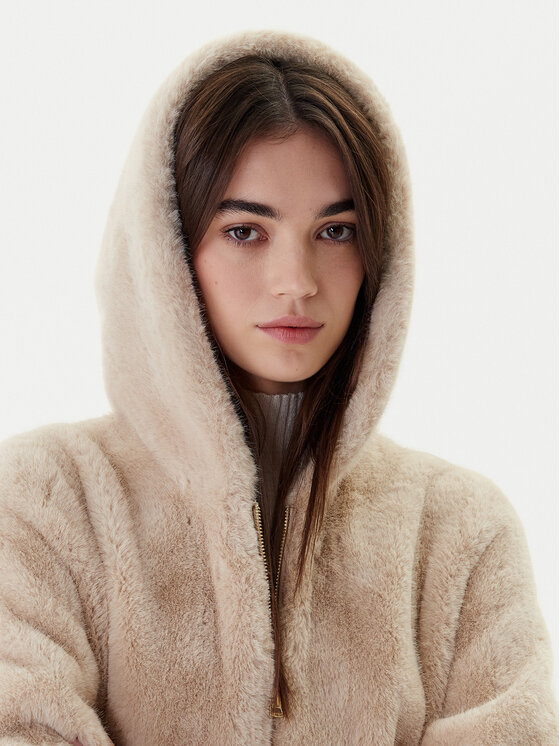 Dixie Dixie Кожено палто V330Y003A Бежов Regular Fit