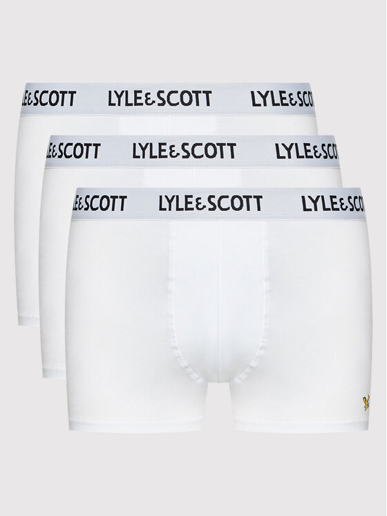 Lyle & Scott Set 3 perechi de boxeri Barclay LSUWTC001 Alb
