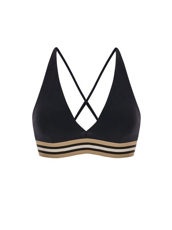 Miss Lou Miss Lou Bikini pezzo sopra G-AB1-CZ Nero