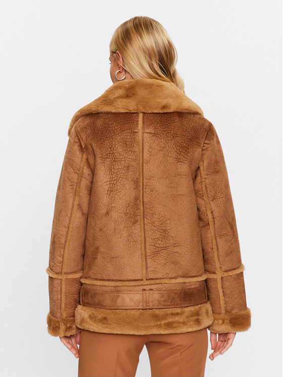 Maryley Maryley Cappotto in shearling 23IB808/7ZCU Marrone Regular Fit