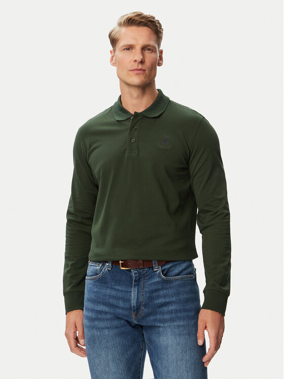 Beverly Hills Polo Club Tricou polo P-SS26M-P424125BTGR Verde închis Regular Fit
