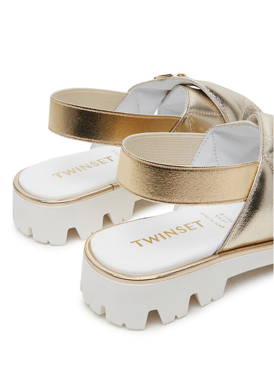 TWINSET TWINSET Sandale 251GCJ044 M Zlatna