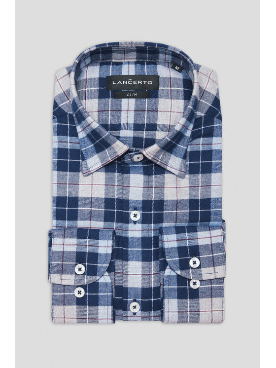 Lancerto Lancerto Koszula Carmelina KO073224000027 Granatowy Slim Fit
