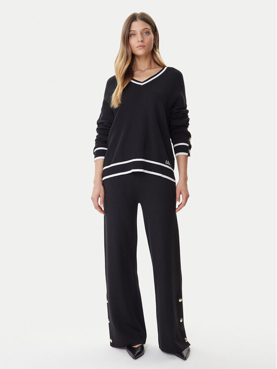 Liu Jo Liu Jo Úpletové kalhoty TF5252 MS59L Černá Regular Fit