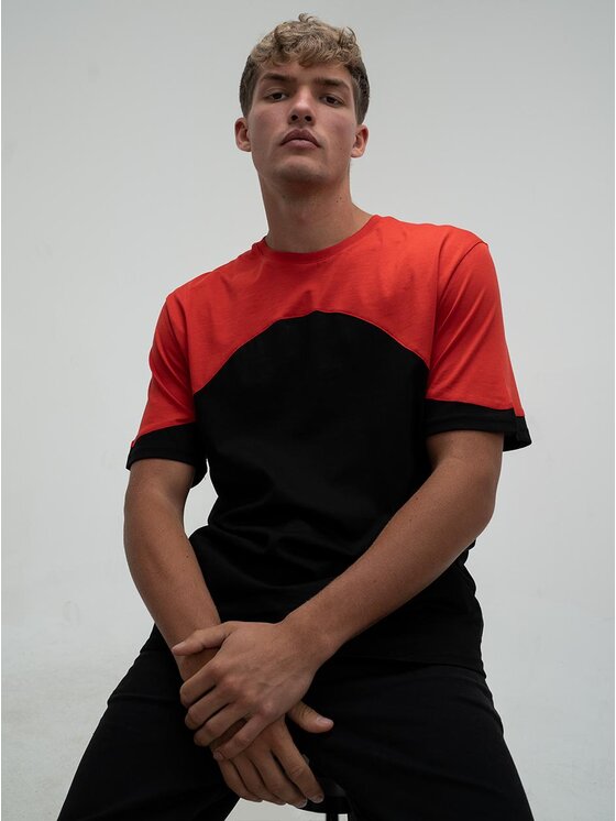 Good Luck Good Luck T-Shirt Koszulka Męska Z Krótkim Rękawem tonalna Shoulder Pad M Czarny Regular Fit