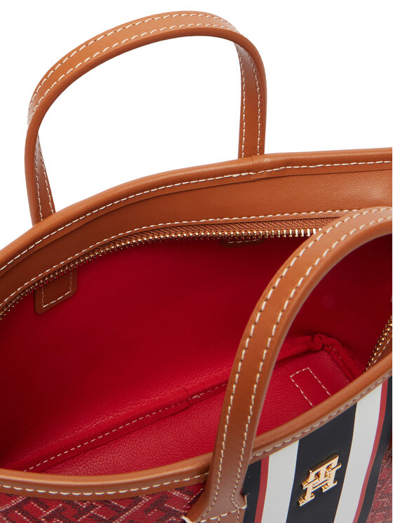 Tommy Hilfiger Tommy Hilfiger Torebka Th Monoplay Mini Tote Stripe Le AW0AW18389 Czerwony