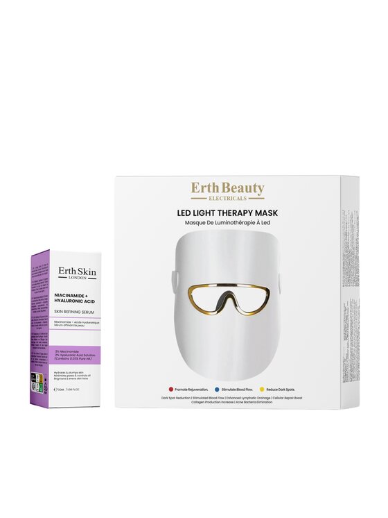 Erthskin London Erthskin London Gua Sha Kwas Hialuronowy + Kolagen Zestaw Maska LED