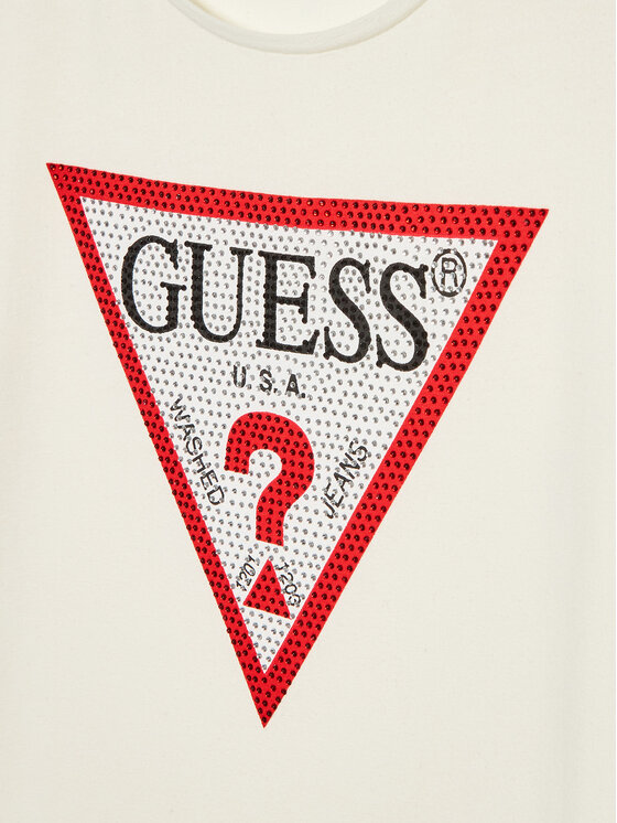 Guess Guess Tricou J2YI51 K6YW1 Écru Regular Fit