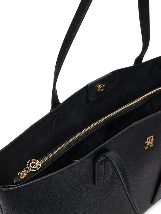 Tommy Hilfiger Tommy Hilfiger Дамска чанта Th Icon Tote AW0AW18724 Черен