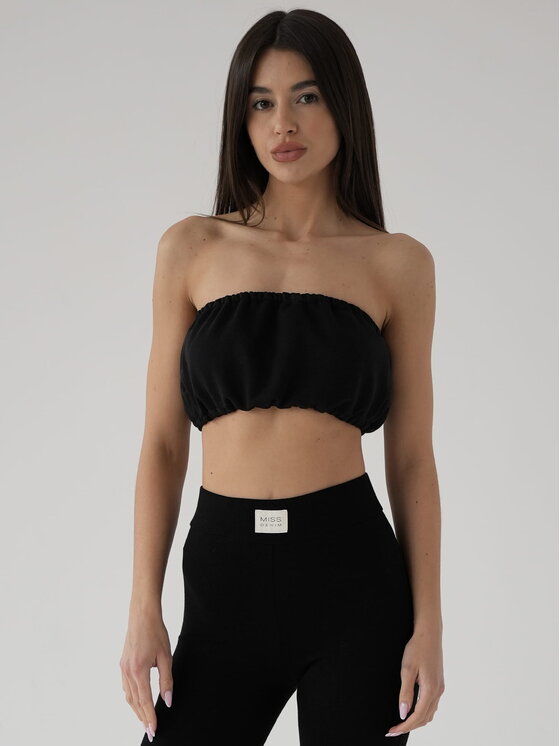 MissDenim MissDenim Top Bandana Czarny Cropped Fit