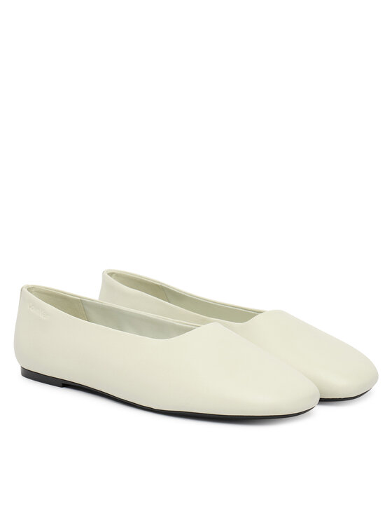 Calvin Klein Calvin Klein Baleriny Round Ballerina Lth HW0HW02943 Biały