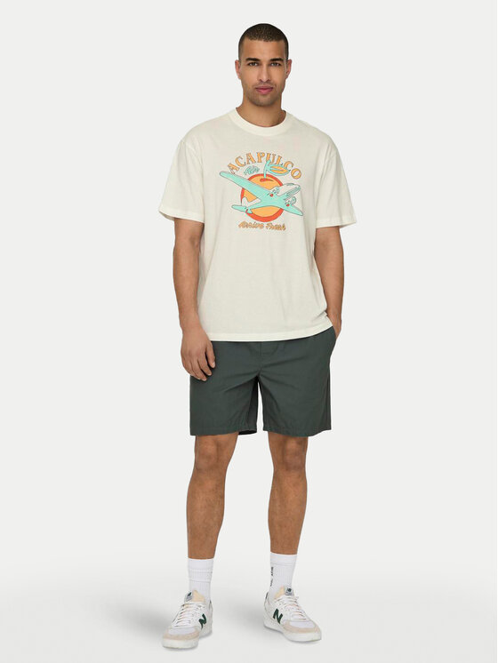 Only & Sons Only & Sons Шорти от плат Tel 22027949 Сив Regular Fit