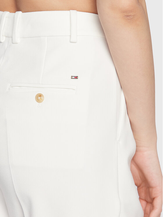 Tommy Hilfiger Tommy Hilfiger Hlače WW0WW37287 Bijela Tapered Fit