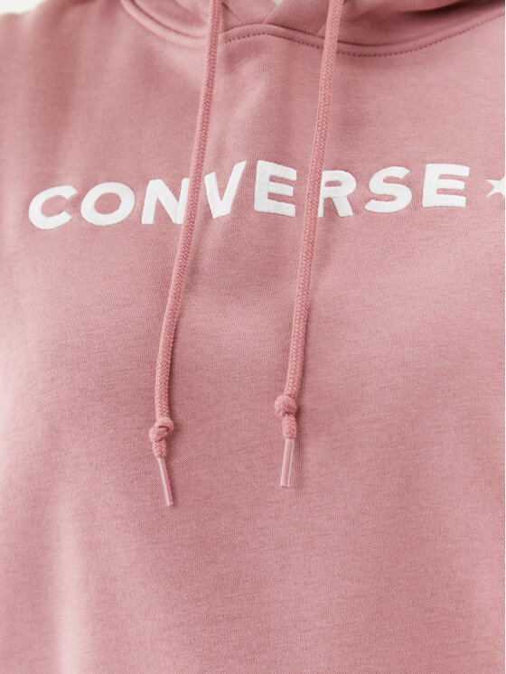Converse Converse Majica dugih rukava Wordmark Fleece Hoodie Emb 10025690-A11 Ružičasta Regular Fit