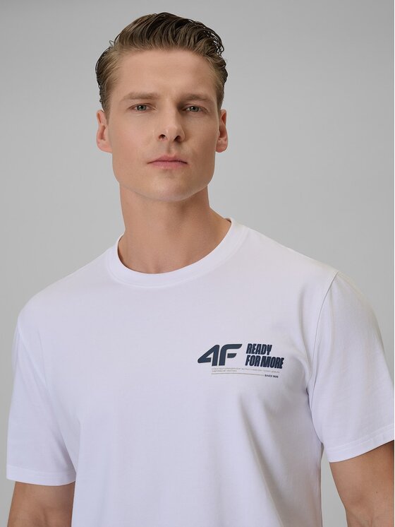 4F 4F T-shirt 4FRSS26TTSHM3992-10S Bianco Regular Fit