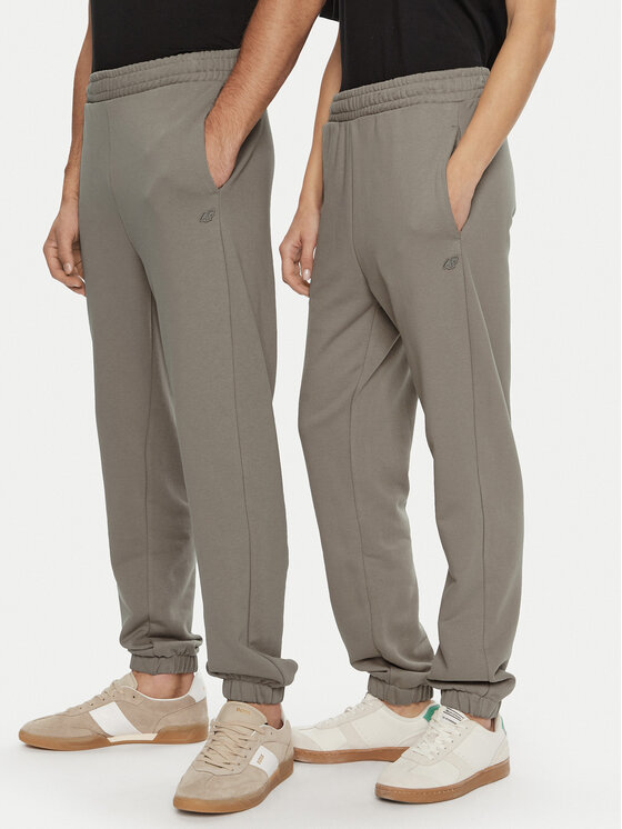 4F Teplákové nohavice Unisex 4FWAW24TTROU0826 Hnedá Loose Fit