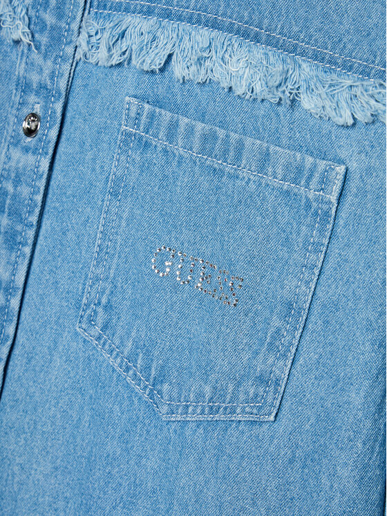 Guess Guess Jeans srajca J3BH01 D5A40 Modra Regular Fit