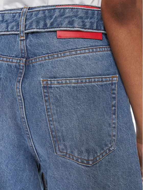 HUGO Hugo Jeans hlače Galeva_1 50508852 Modra Oversize