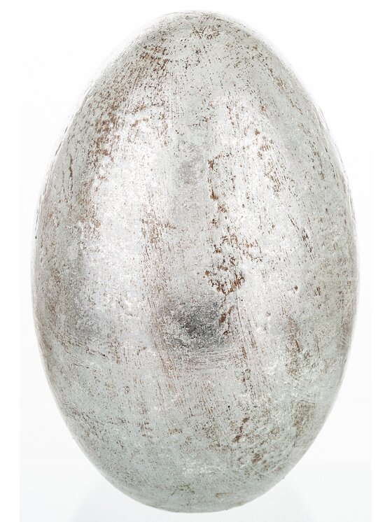 MIAhome MIAhome Figurka srebrne jajko z ceramiki 27,5x17 cm MONNI Srebrny