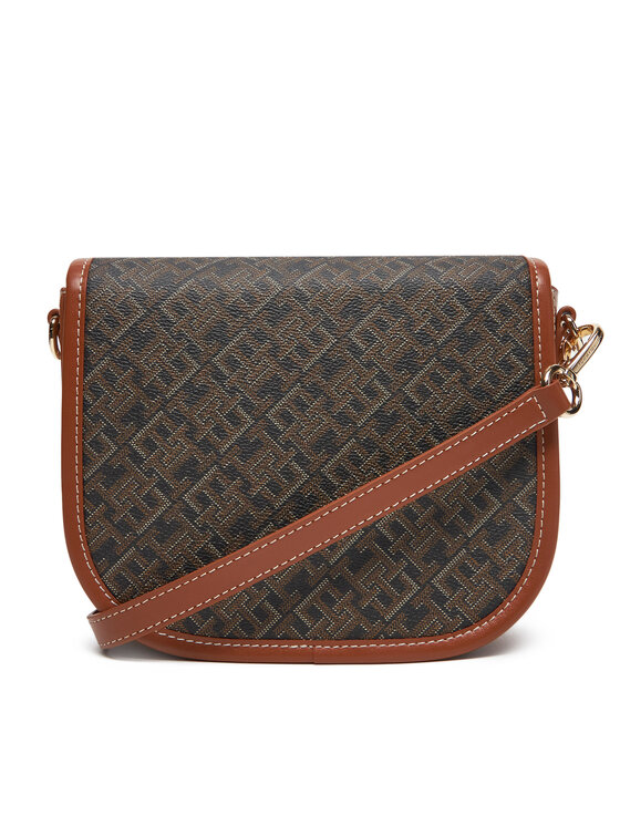 Tommy Hilfiger Tommy Hilfiger Ročna torba Th Monoplay Leather Saddle Bag AW0AW17414 Črna