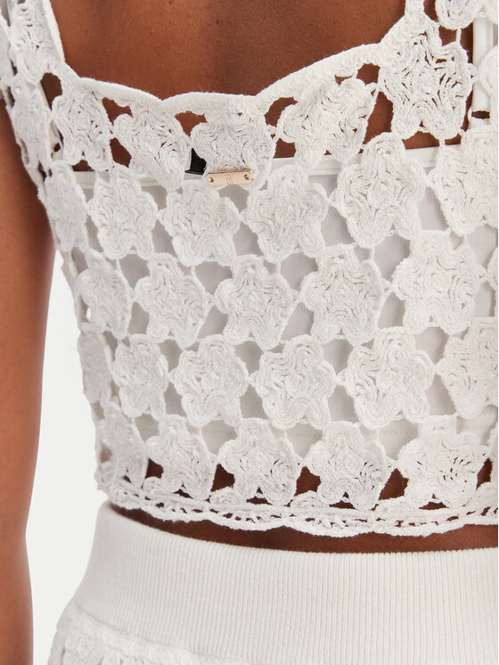 Fracomina Fracomina Marškinėliai FR26ST4017K488R6 Écru Regular Fit