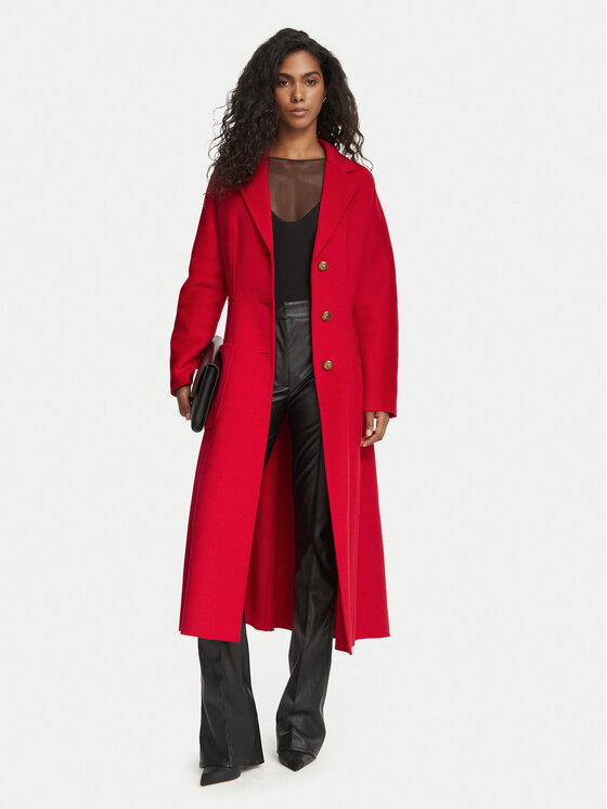 Elisabetta Franchi Elisabetta Franchi Płaszcz wełniany CP-03D-67E2-V860 Czerwony Regular Fit