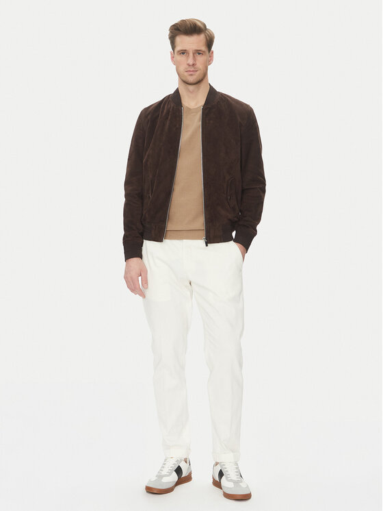 Serge Pariente Serge Pariente Ādas jaka M888 Brūns Regular Fit