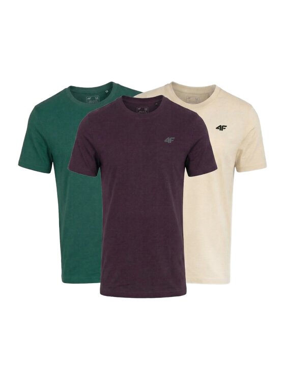 4F 4F T-Shirt Z-TTSHM3948-3-K Bordowy Regular Fit