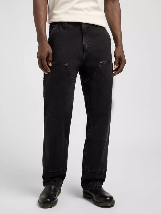 Lee Lee Jeansy DOUBLE KNEE CARPENTER Czarny Loose Fit
