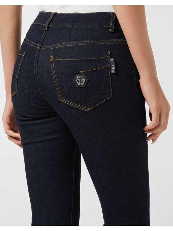 PHILIPP PLEIN PHILIPP PLEIN Jegginsy 26301 Niebieski Jegging Fit