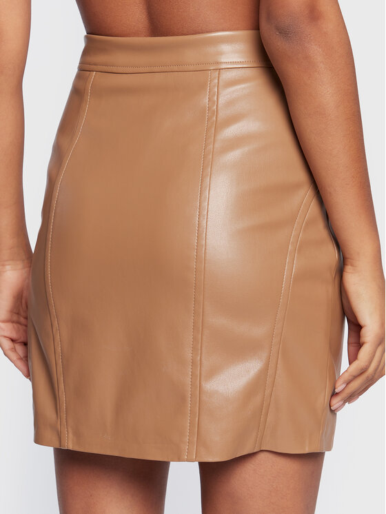 Gonna in similpelle W3RD13 WF8Q0 Beige Slim Fit