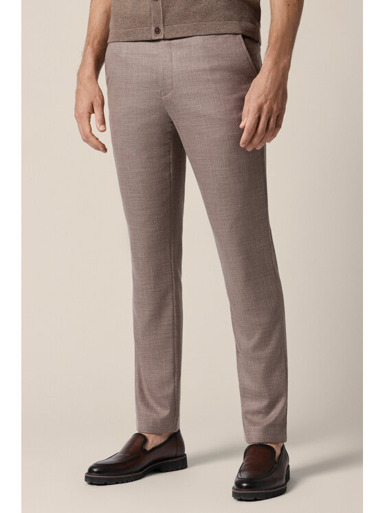 Lancerto Lancerto Spodnie materiałowe Umberto Jasnobrązowe SP131126000009 Brązowy Slim Fit