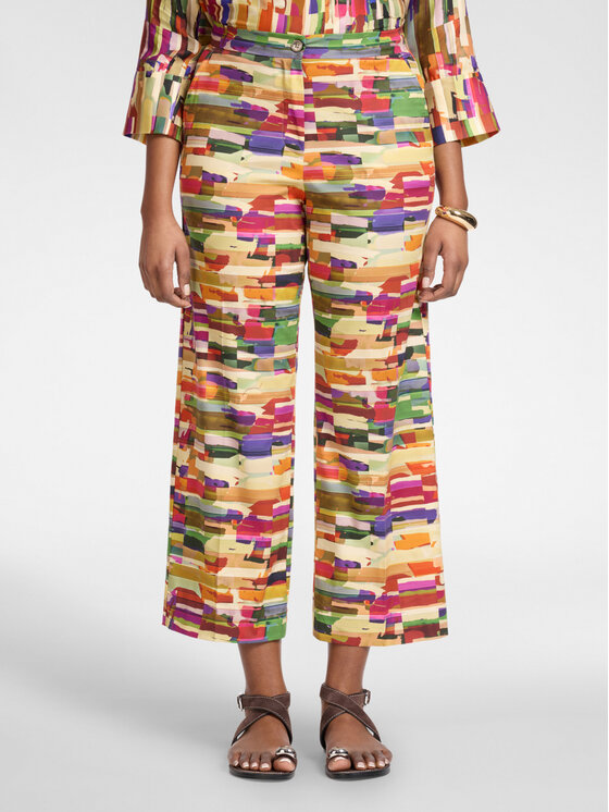 Elena Mirò Elena Mirò Pantaloni di tessuto P020P100471N001 Multicolore Cropp Fit