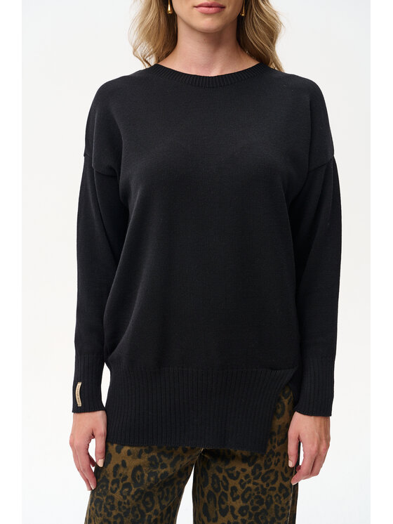 blue shadow blue shadow Sweter Kiro Czarny Regular Fit