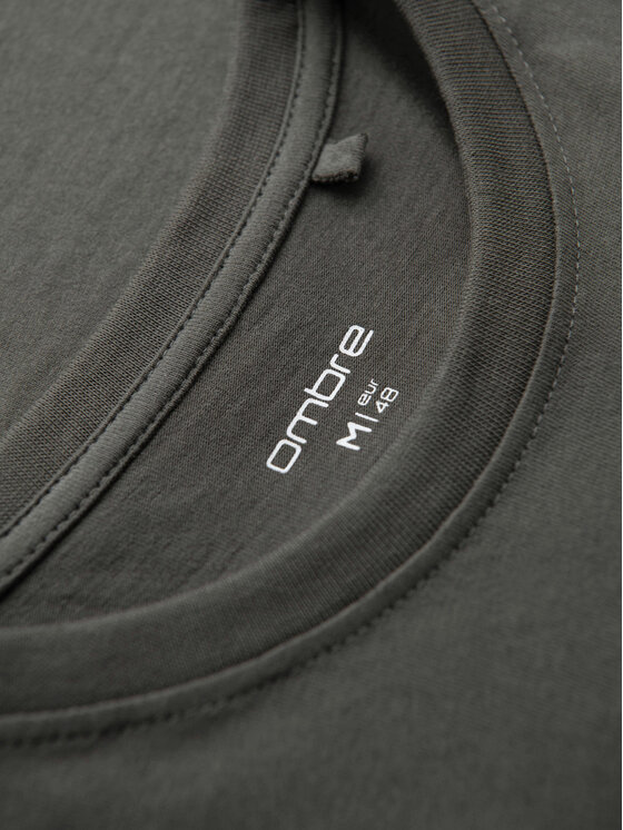Ombre Ombre T-Shirt OM-TSCT-0305 Tmavě šedá Regular Fit