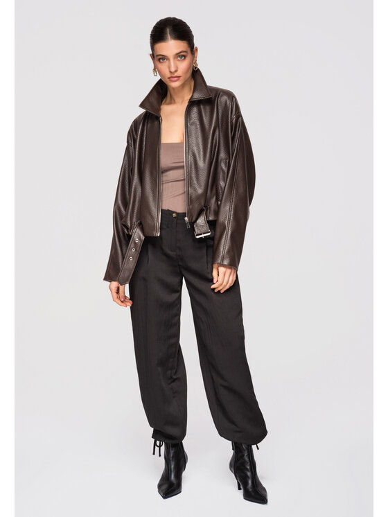 Ombre Ombre Kurtka przejściowa OW-JAFL-0109 Brązowy Loose Fit