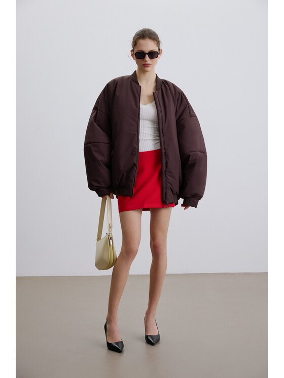 Estro Estro Μπόμπερ μπουφάν ER00119219 Καφέ Oversize