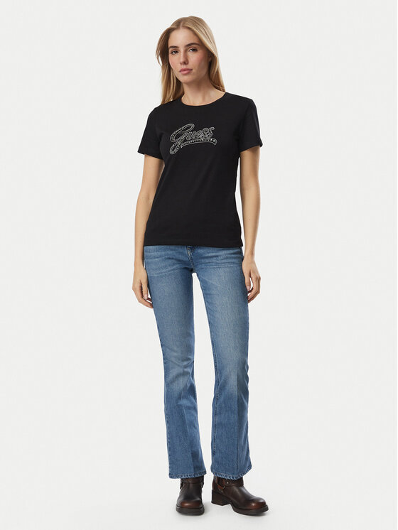 Guess Guess Тишърт W6BI21 K6040 Черен Regular Fit
