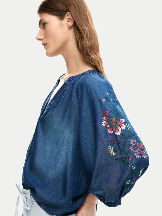 Desigual Desigual džínová košile 26SWBW16 Tmavomodrá Relaxed Fit