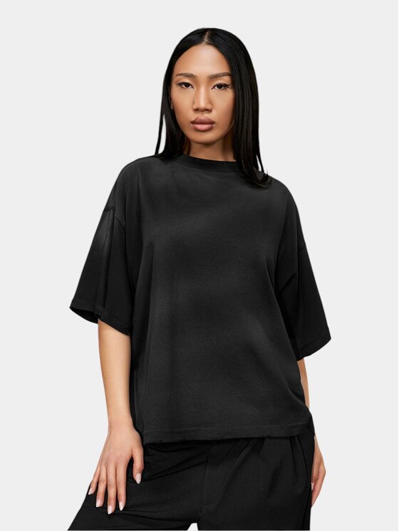MADE BY SOCIETY MADE BY SOCIETY T-Shirt Tricou ARCHIVE SAND - T27161 Czarny Basic Fit