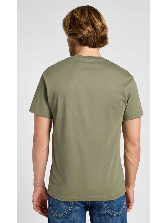Lee Lee T-Shirt SS Relaxed Tee Zielony Relaxed Fit
