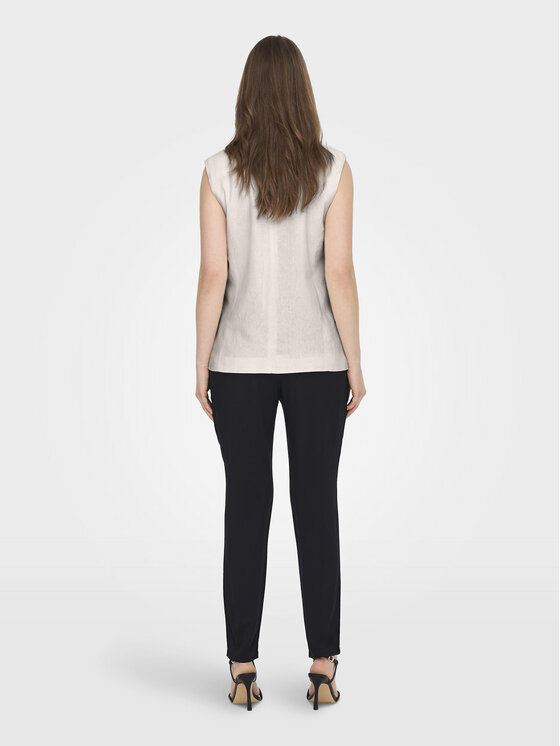 ONLY ONLY Kamizelka Caro 15278794 Biały Loose Fit