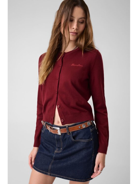 Guess Jeans Guess Jeans Kardigan 184249 Czerwony Classic Fit